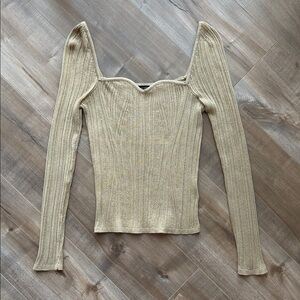 Banana Republic Taupe Ribbed Knit Top